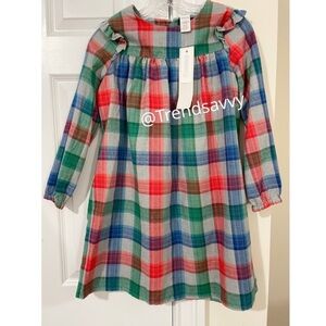 GYMBOREE Girl’s Plaid Nightgown Sleepwear Dress Lounge Pajamas Green S NWT